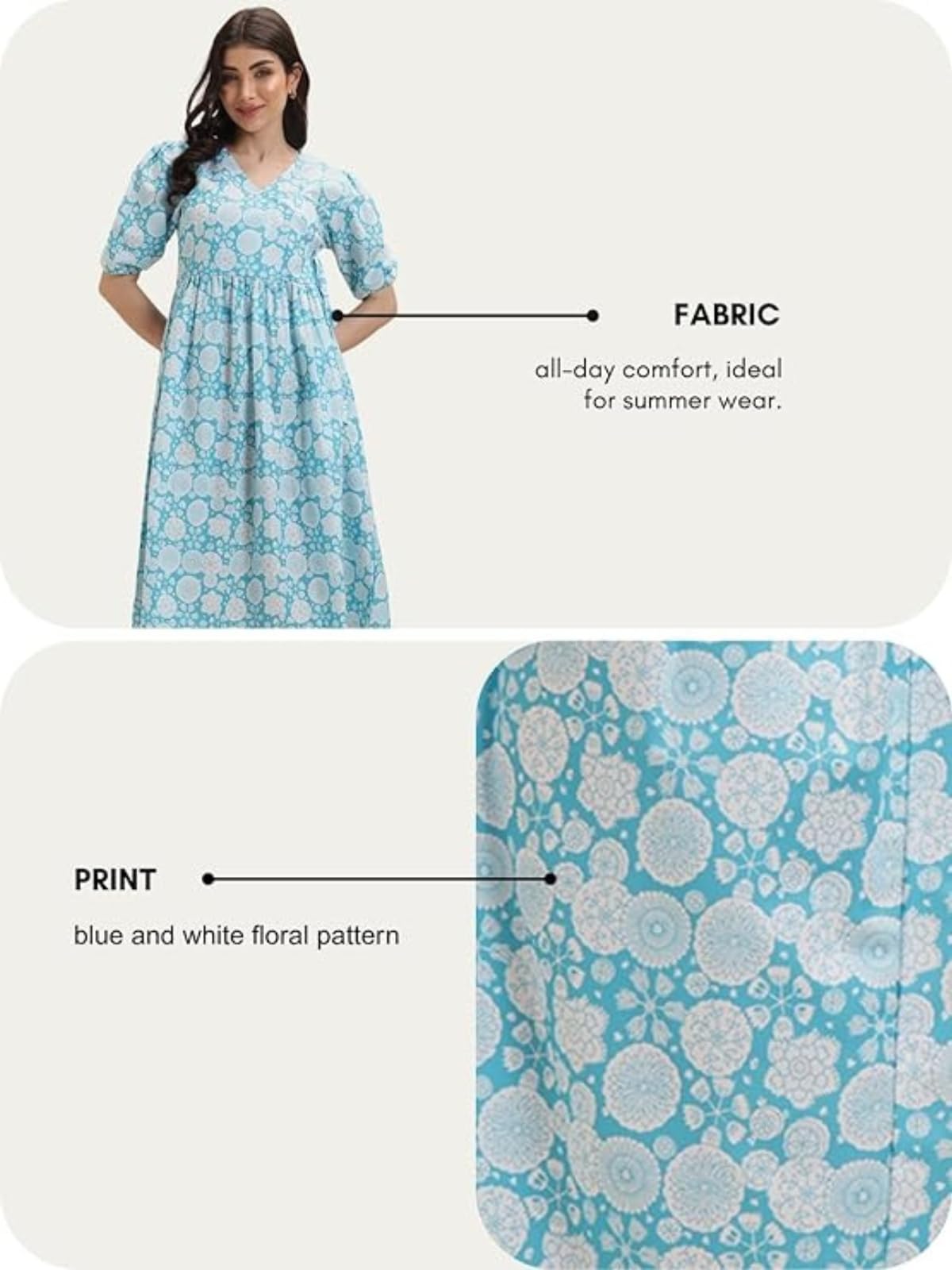 Leriya Fashion Wine Floral Midi Dress for Women - Image 5