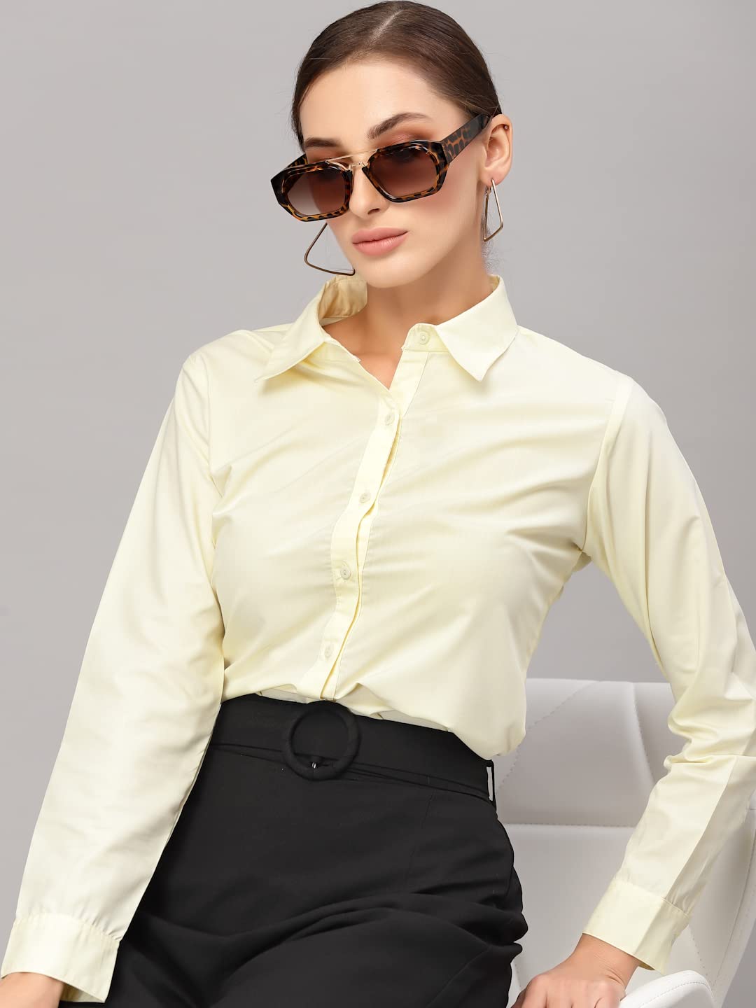 Style Quotient Women Yellow Formal Shirt - Image 2