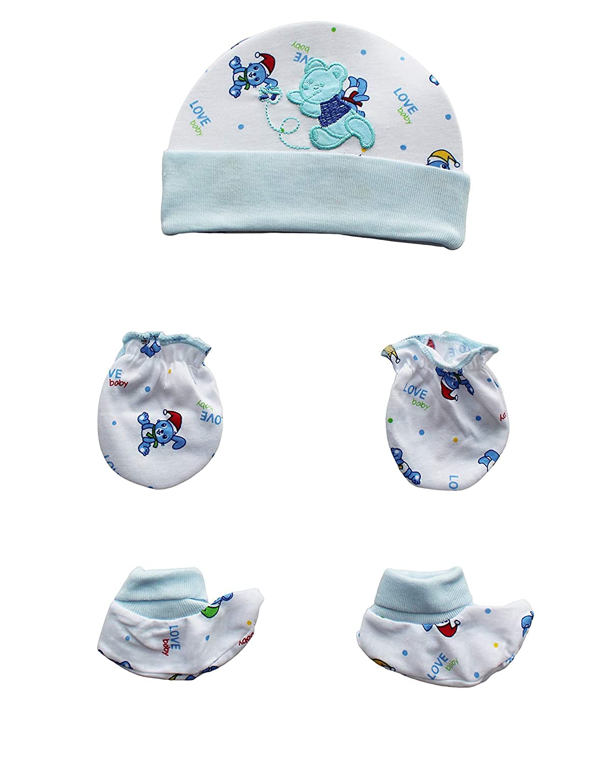 JUSTLIST New Born Baby Soft Cotton Mitten Sets - Image 3