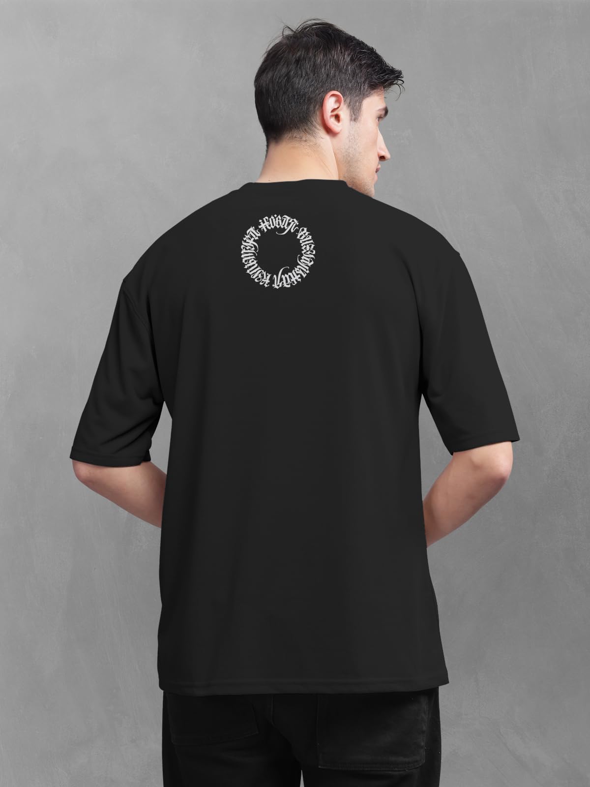 BULLMER Printed Oversized T-Shirt for Men - Black - Image 5