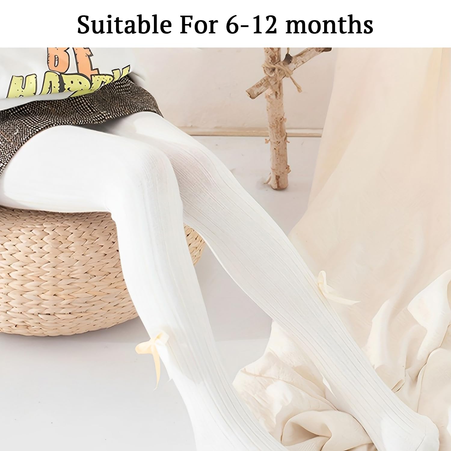 SYGA Girls Mesh Stockings with Bow Detail - White - Image 3