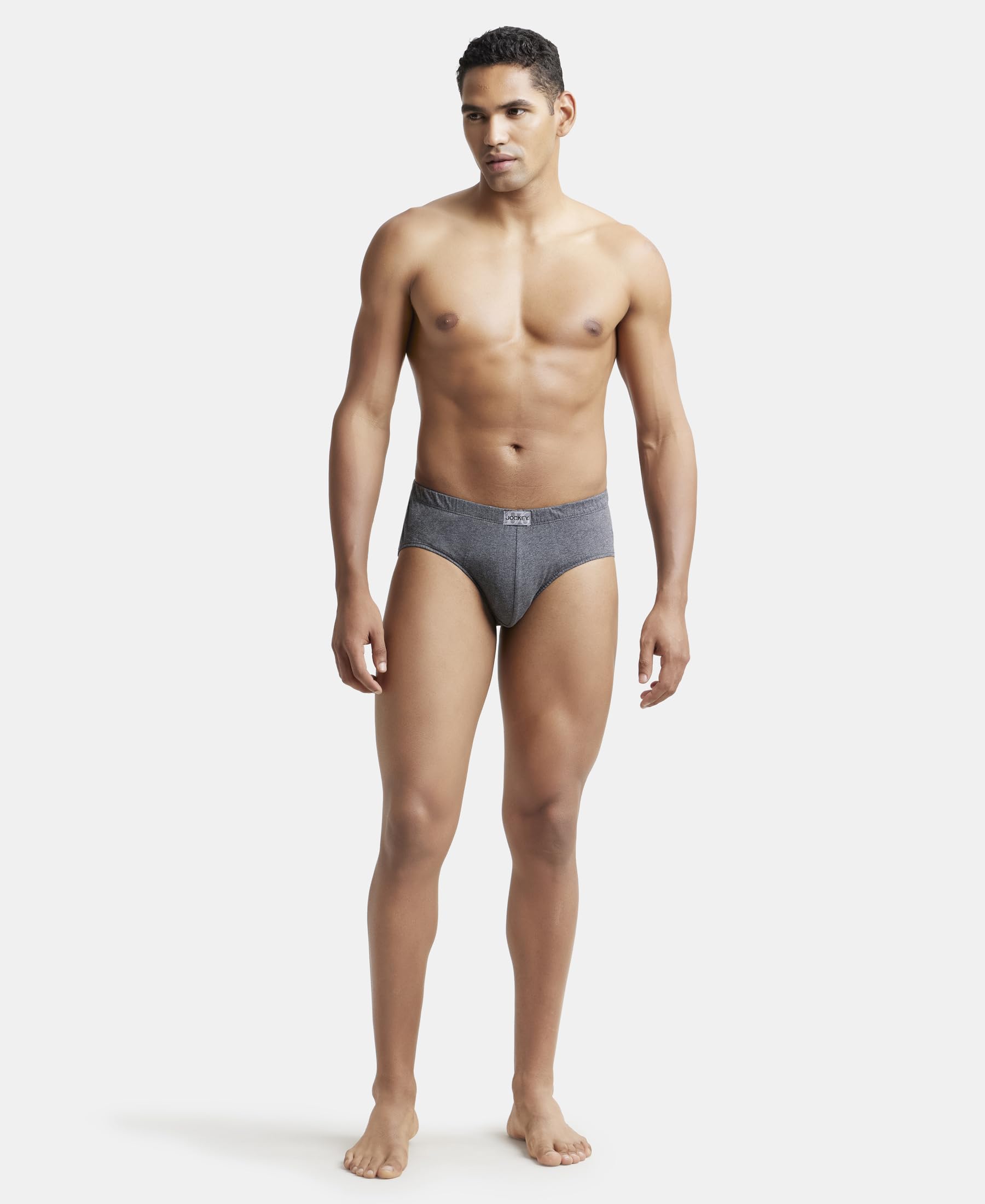 Jockey Men's Cotton Briefs - Charcoal Melange - Image 5