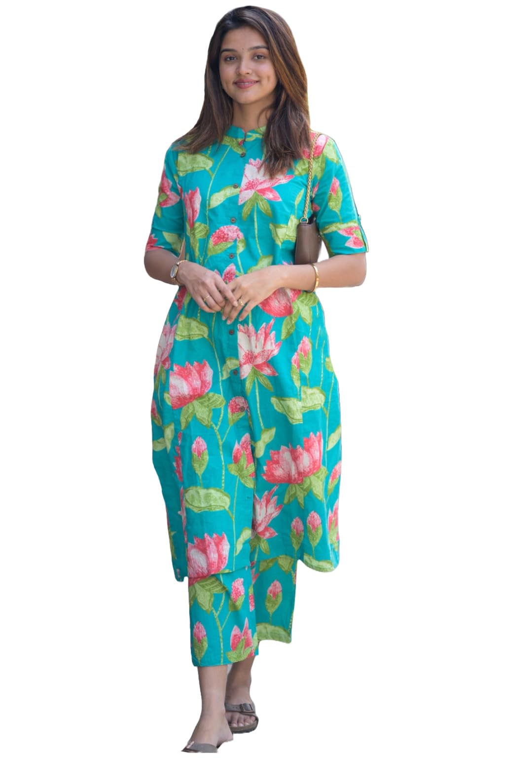 Green Rayon Viscose Kurta Set for Women