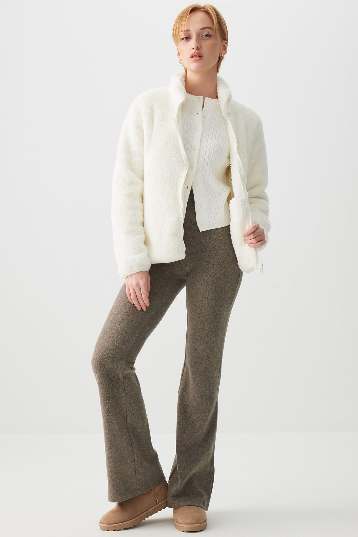 ColorChakra Womens Sherpa Fur Jacket - Image 3