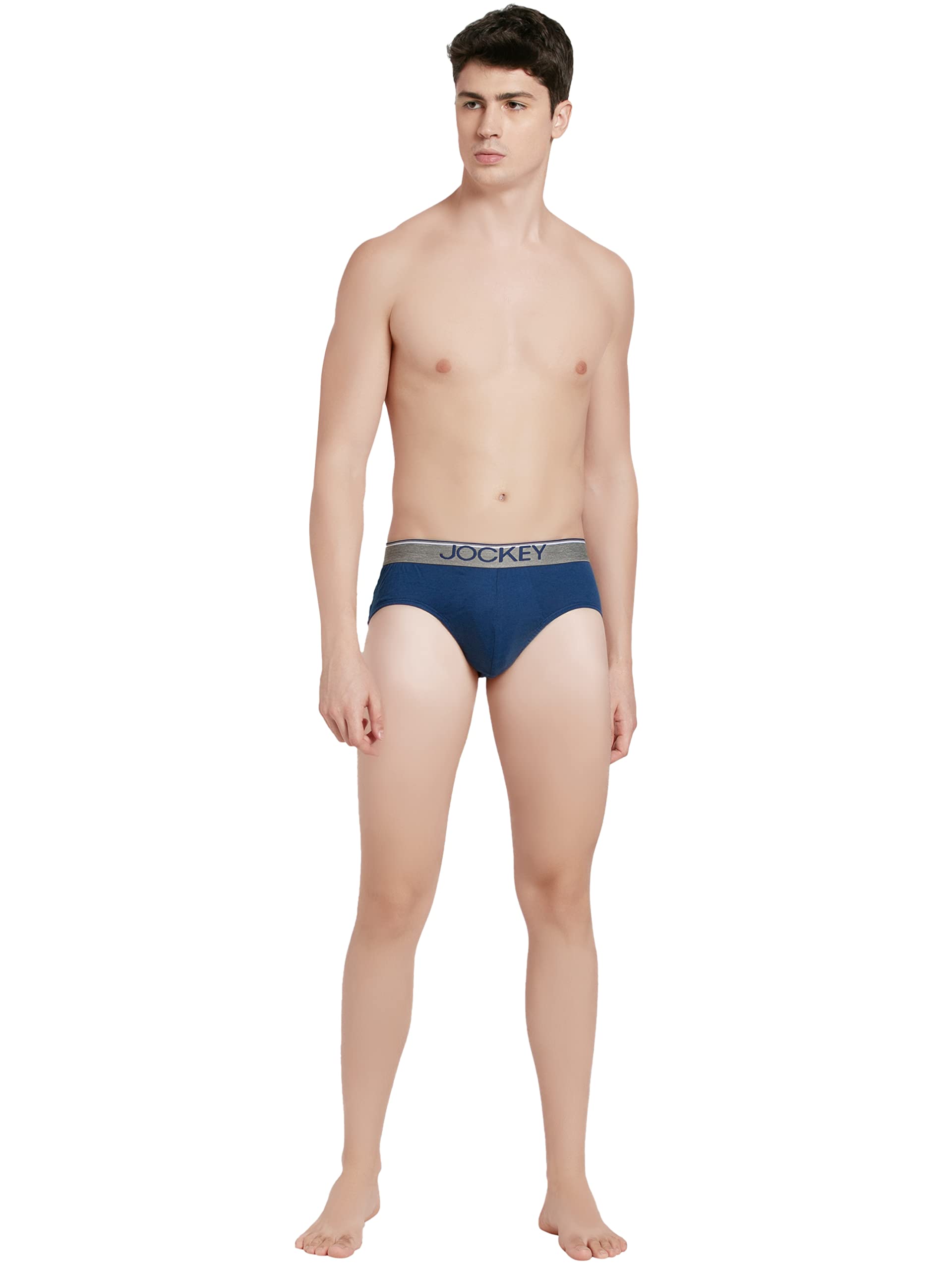Jockey Men's Estate Blue Cotton Briefs - Image 5