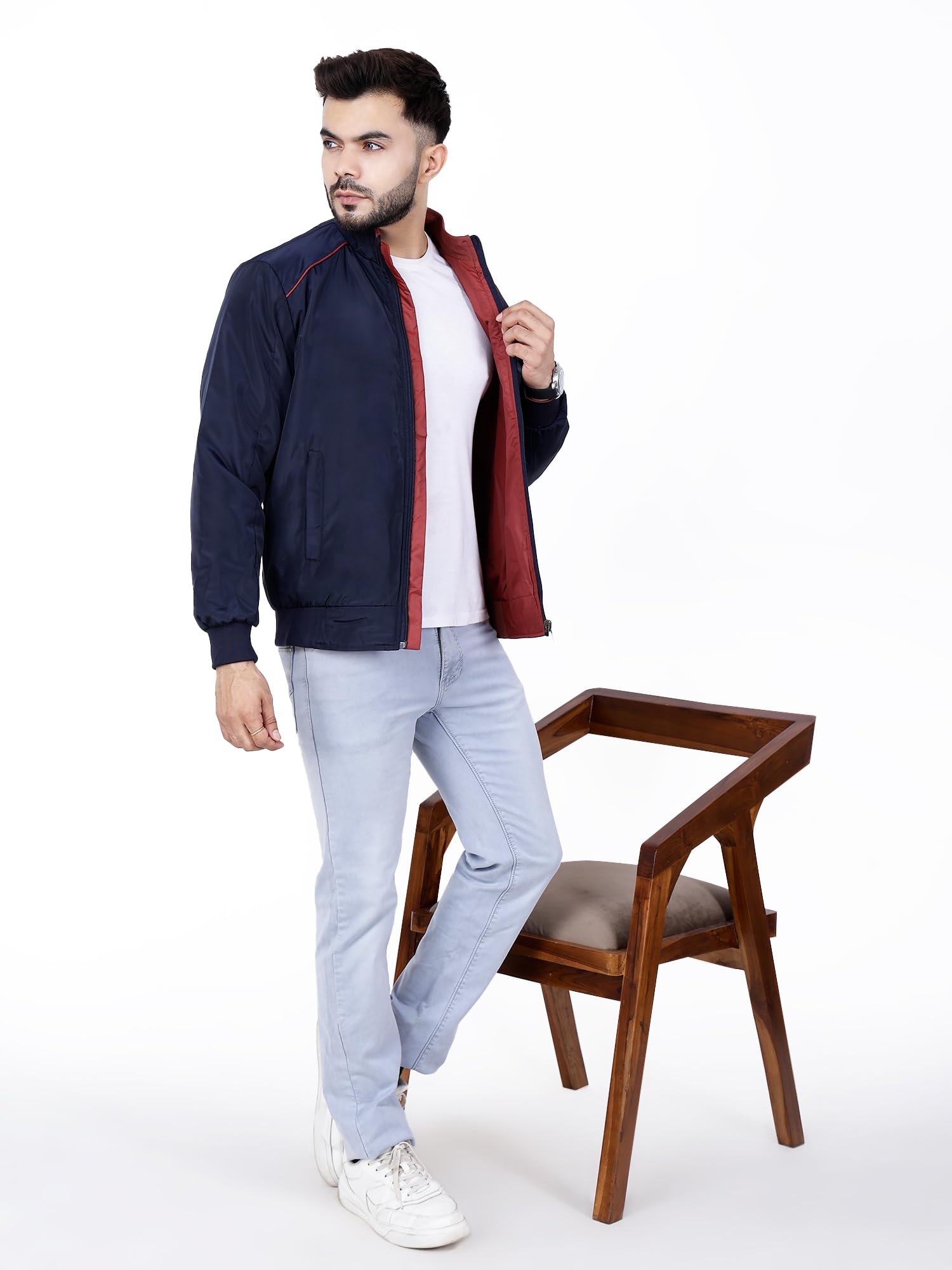 Dolllar Men's Casual Zipper Bomber Jacket - Image 2