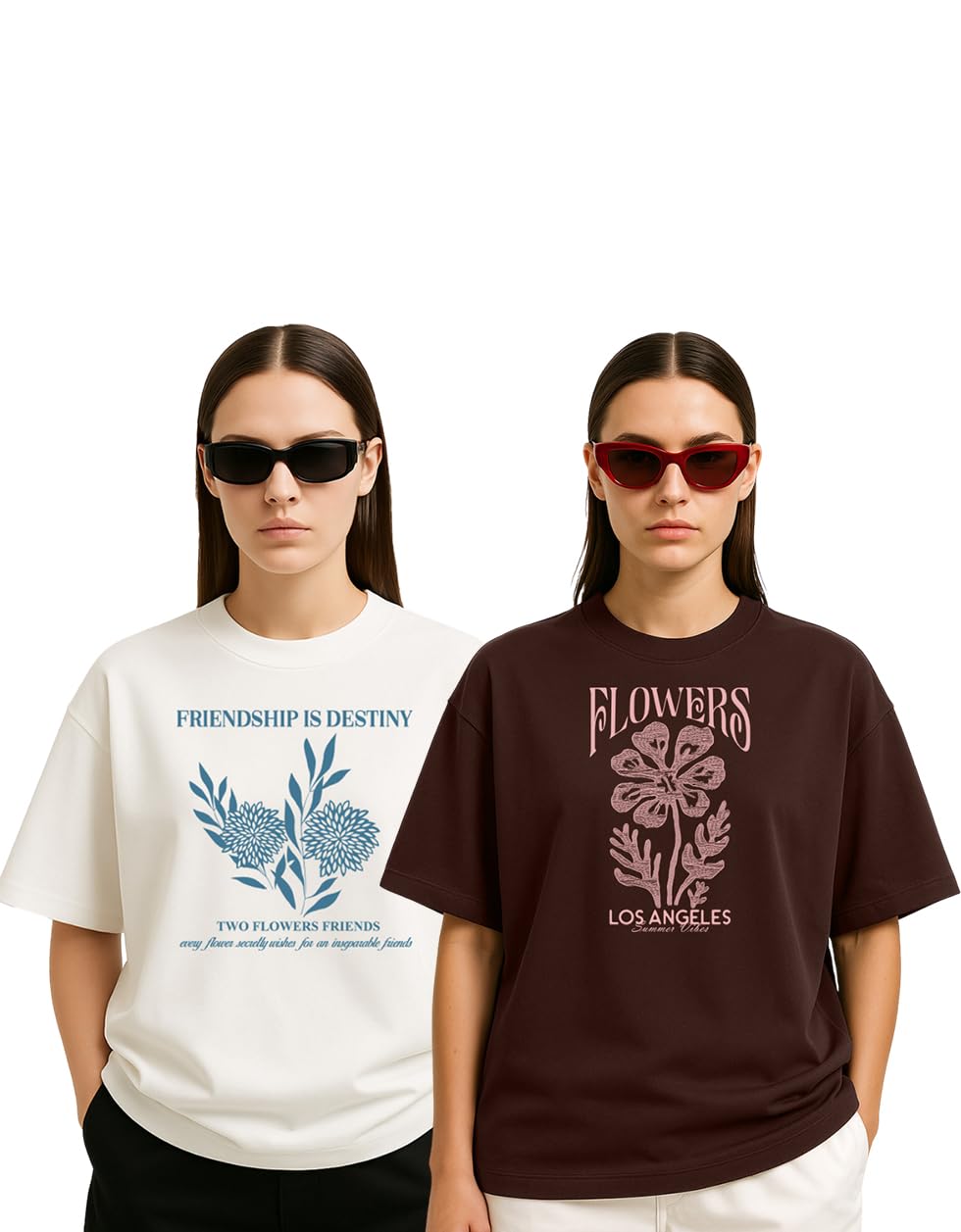 STYLENSE Oversized Graphic Tees for Women - Cotton Blend