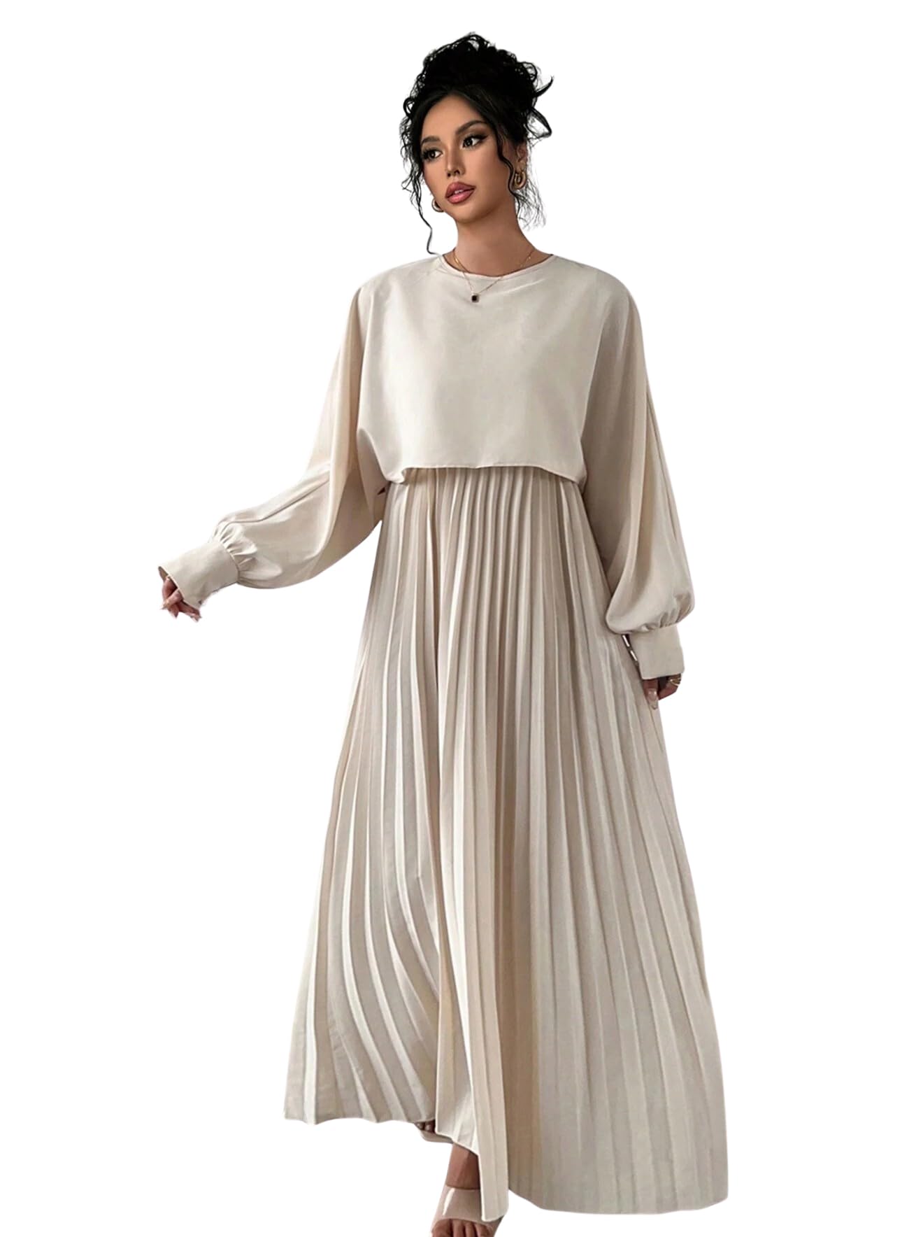 LITZO Grey Western Dress for Women