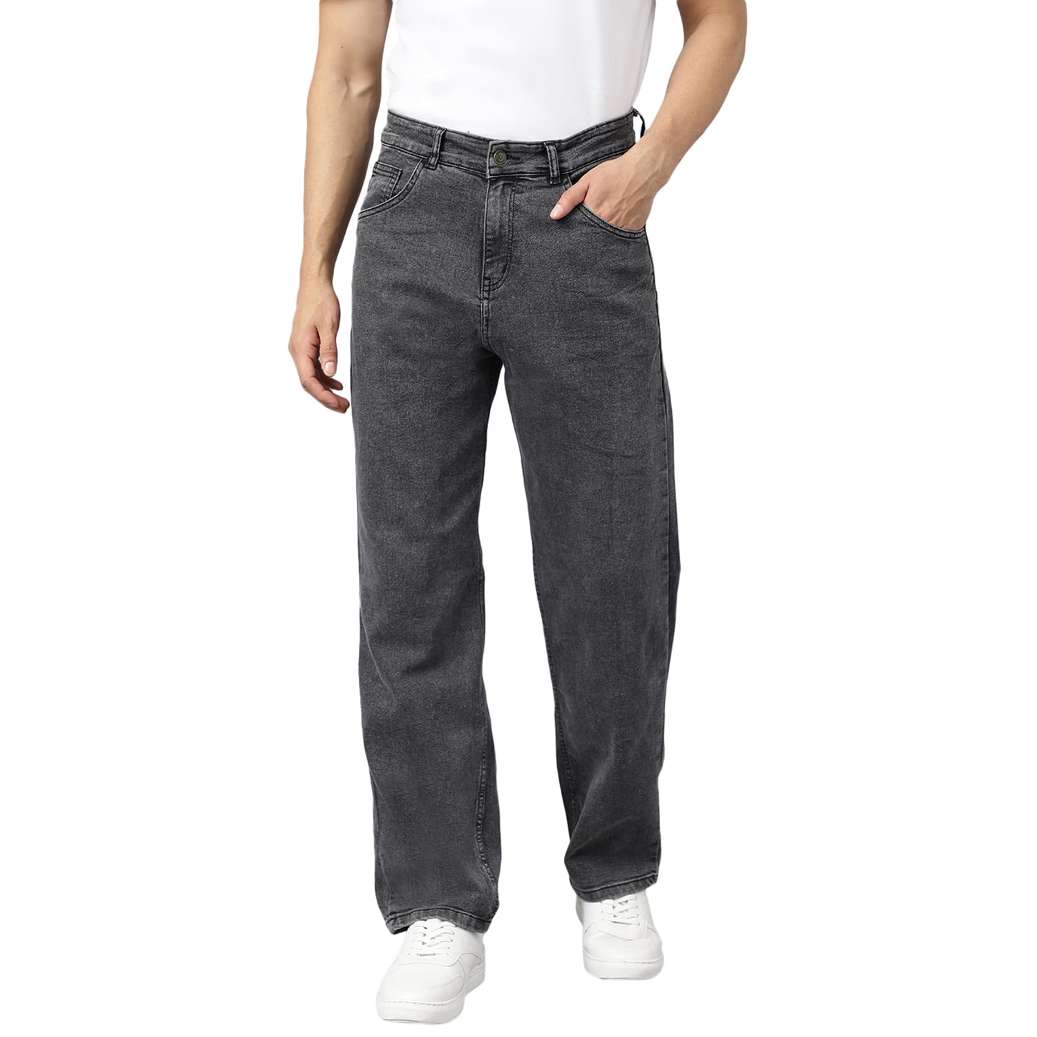KOTTY Men's Black Jeans - Relaxed Fit
