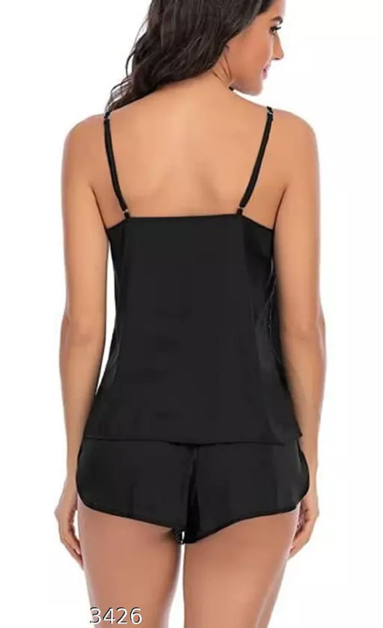 Zoroo Women's Sleep Tops & Shorts Set - Black - Image 2