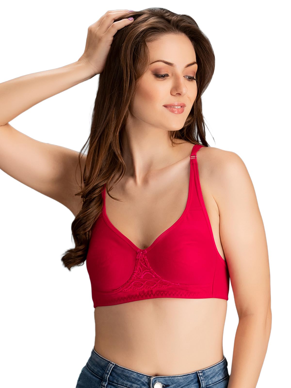 Clovia Women's Cotton Non Padded Wire Free T-Shirt Bra - Pink