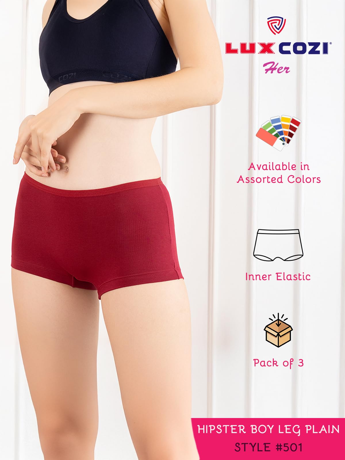 Lux Cozi Women Boy Shorts Panty - Authentic - Image 3