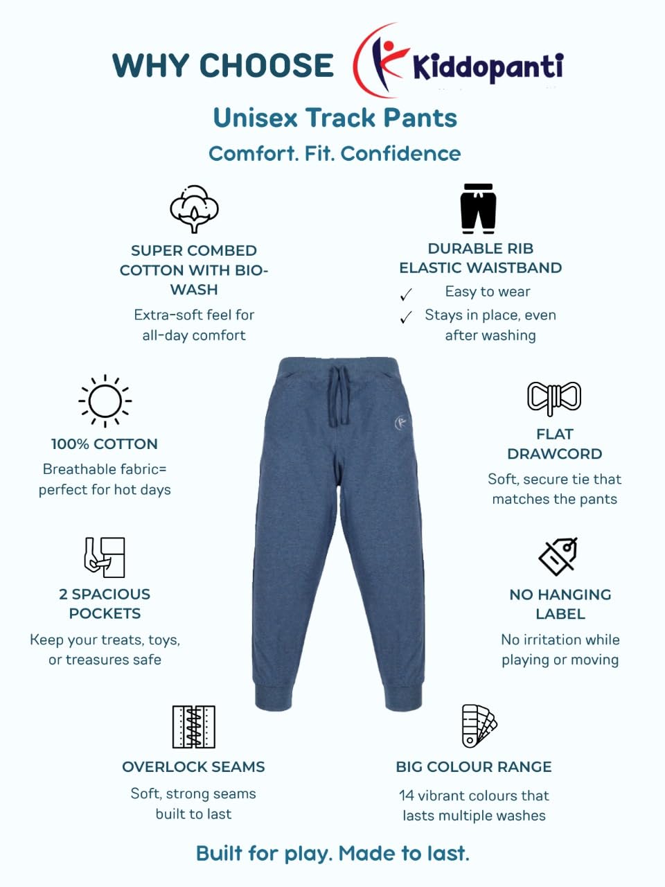 KiddoPanti Unisex Khaki Brown Track Pant - Image 2