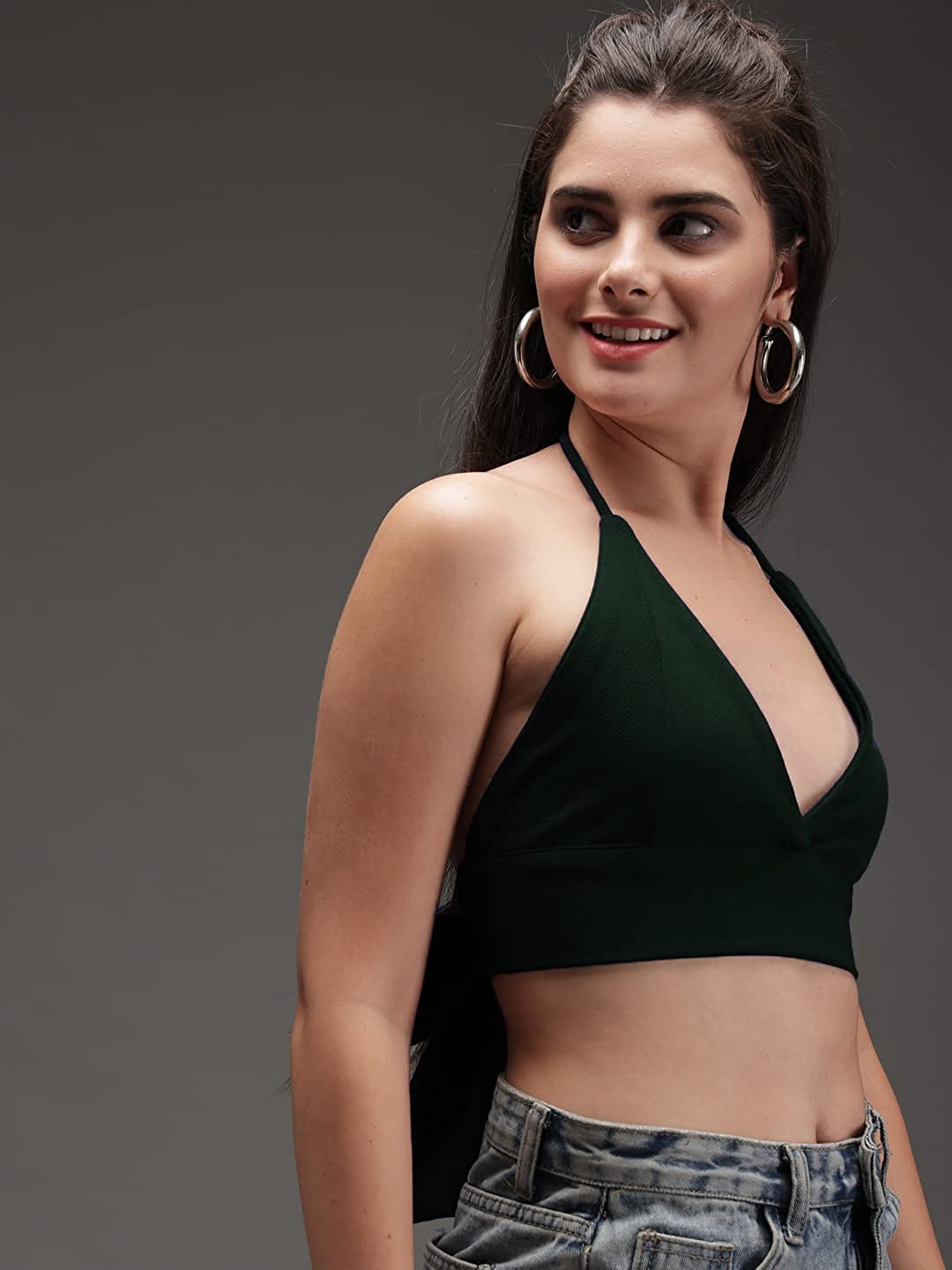 Istyle Women Sleeveless Crop Cami Tank Top - Green - Image 2