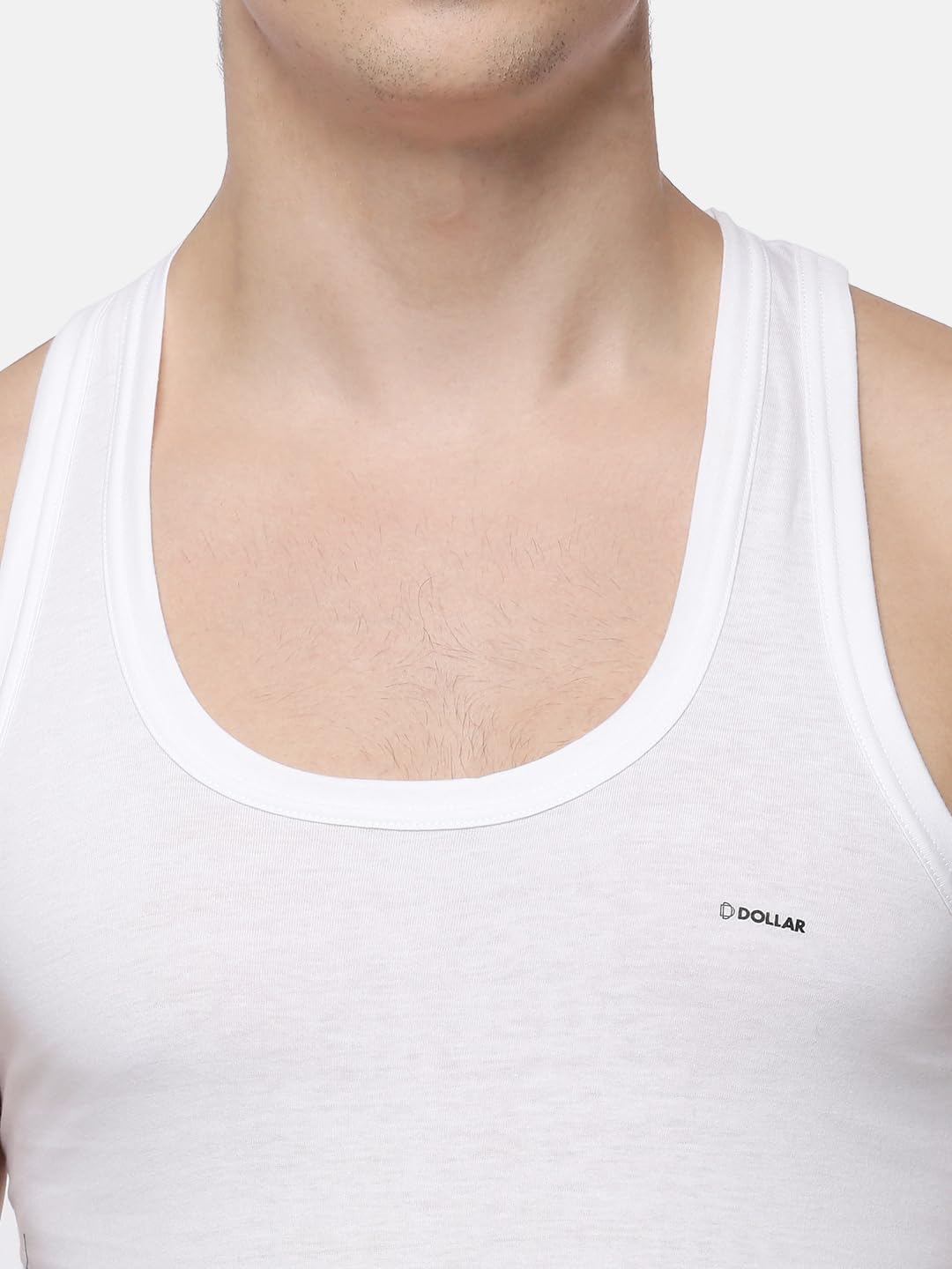 Dollar Lehar Men Combed Cotton Vest - White - Image 4