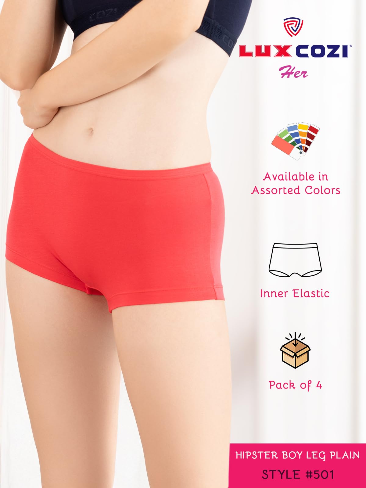 Lux Cozi Women Body Leg Boy Short Panties - Image 3