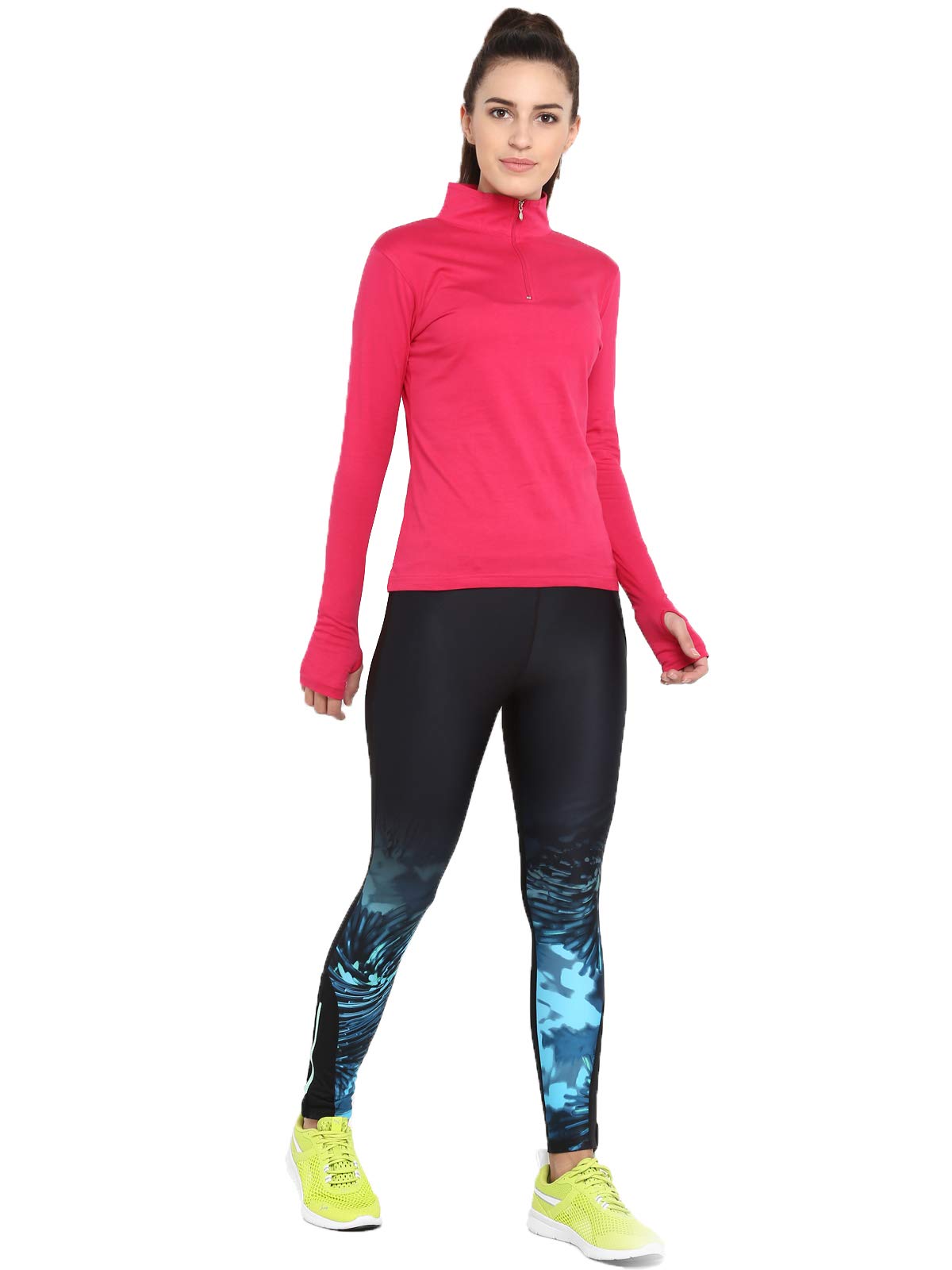 Ap'pulse Women's Long Sleeve 1/4 Zip Hi Neck Tshirt - Image 4