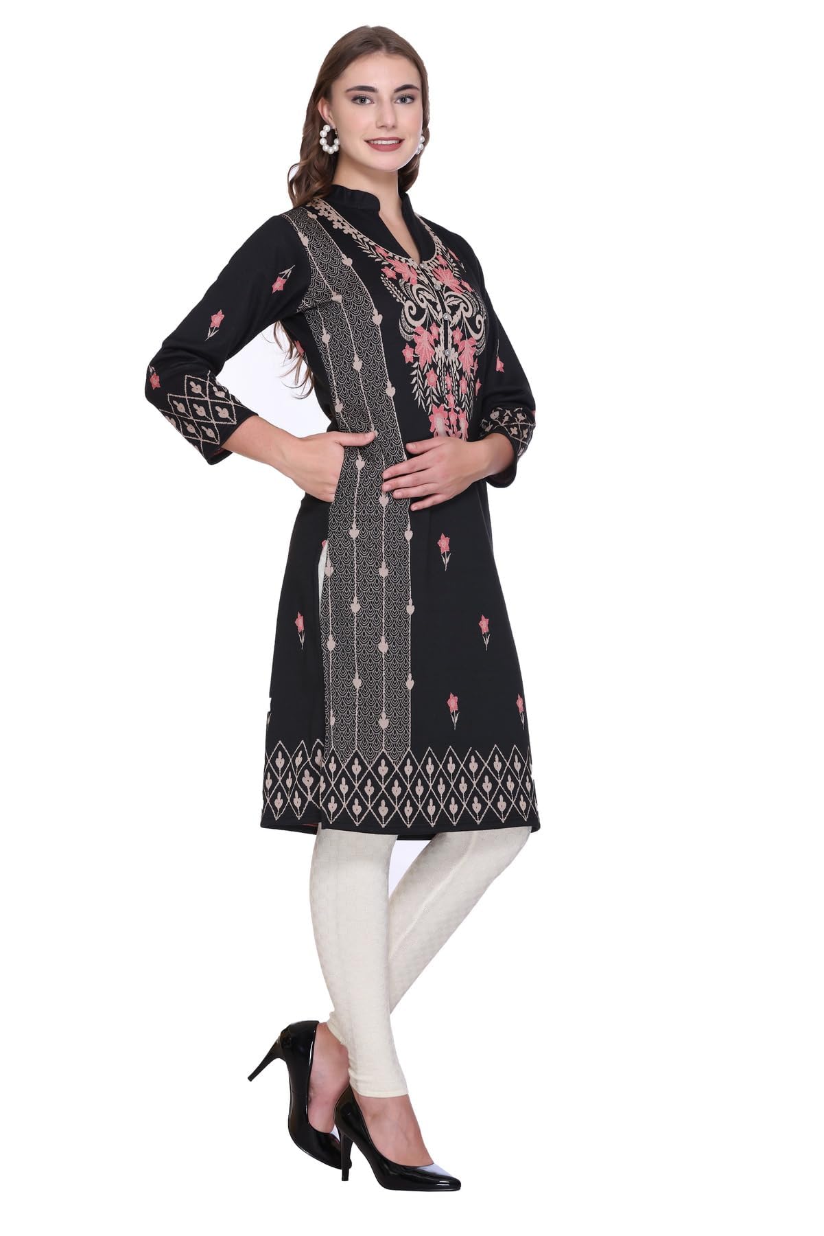 Rosary Women's Woolen Kurti - Black - Image 4