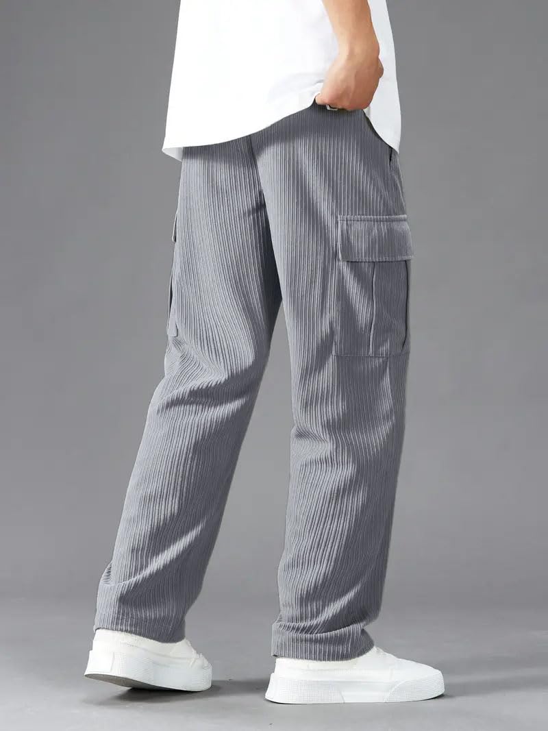 Vogaan Men's Grey Cargo Pants - Image 4