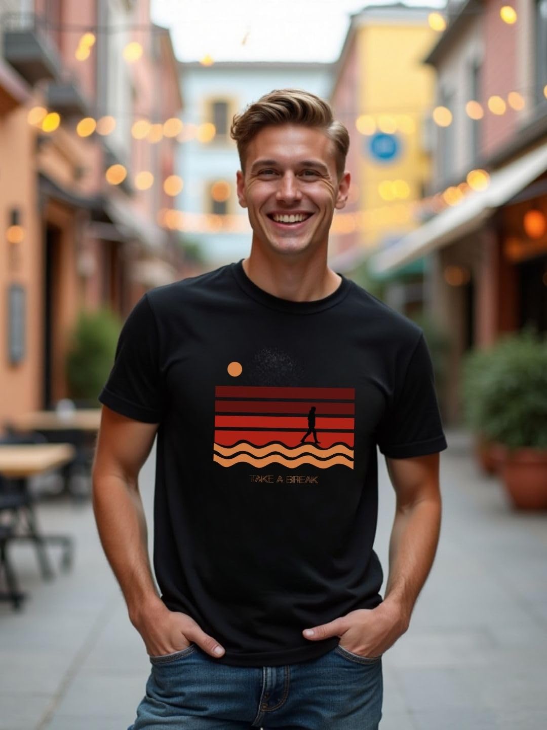 NOBERO Men's Cotton Letter Print T-Shirt - Image 4