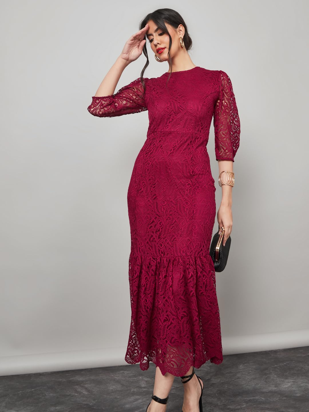 Styli Women's Polyester Bodycon Dress - Pink - Image 5