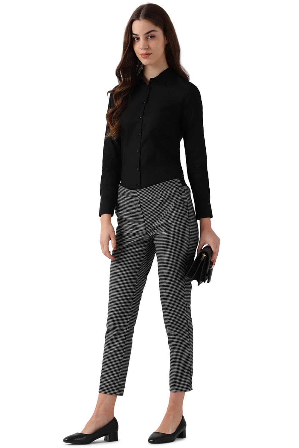 Van Heusen Women's Cotton Solid Shirt - Black - Image 5