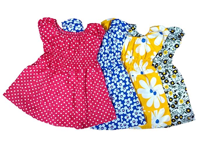 Knee-Length Dress Set for Girls - Multicolour