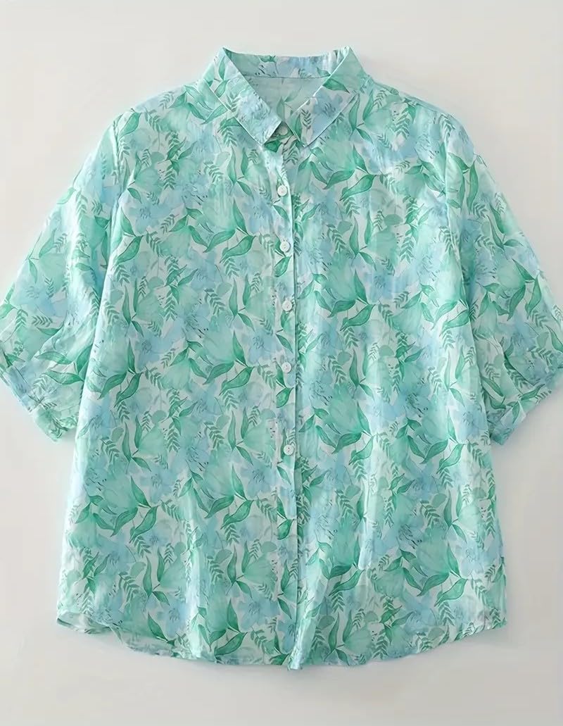 Gufrina Women's Sea Green Floral Print Shirt - Image 2