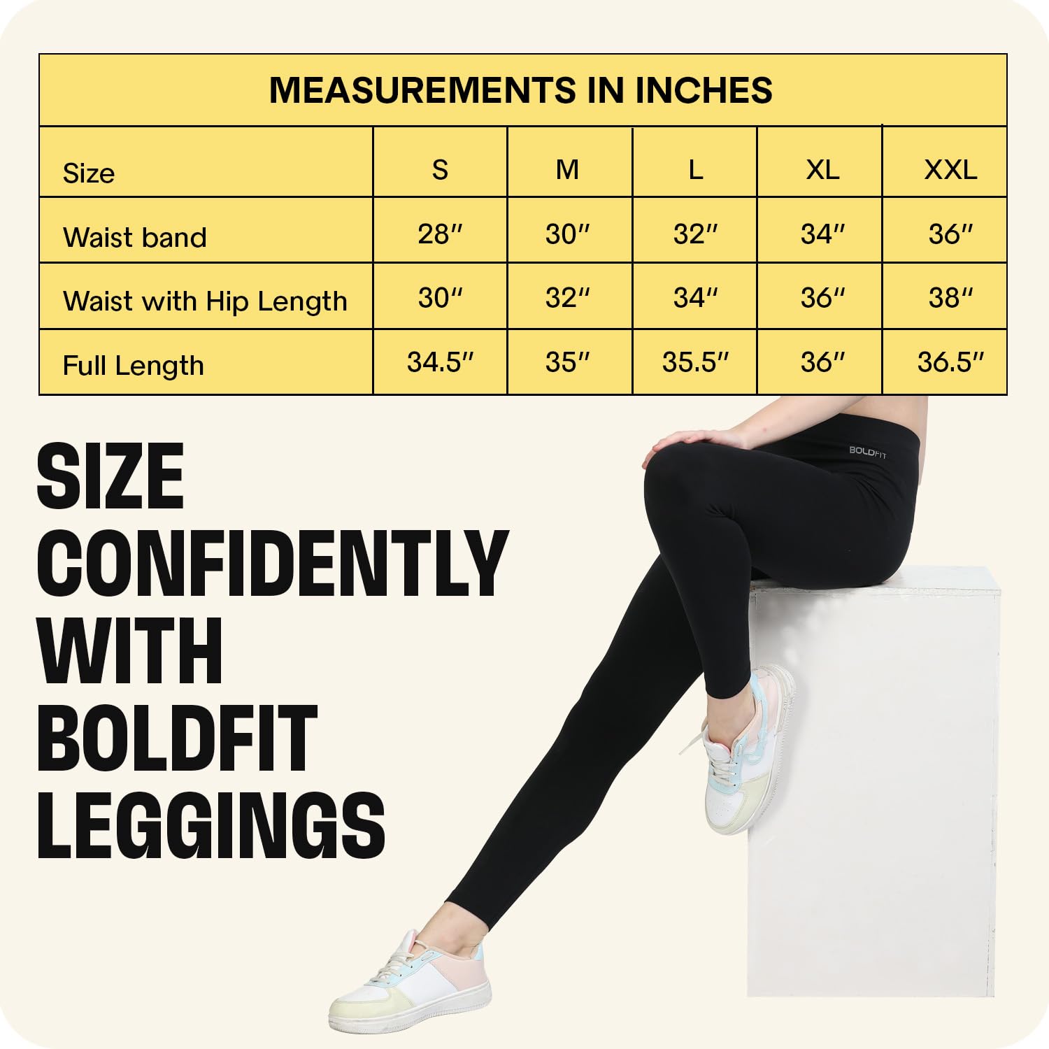 Boldfit Yoga Leggings - Black - Image 5