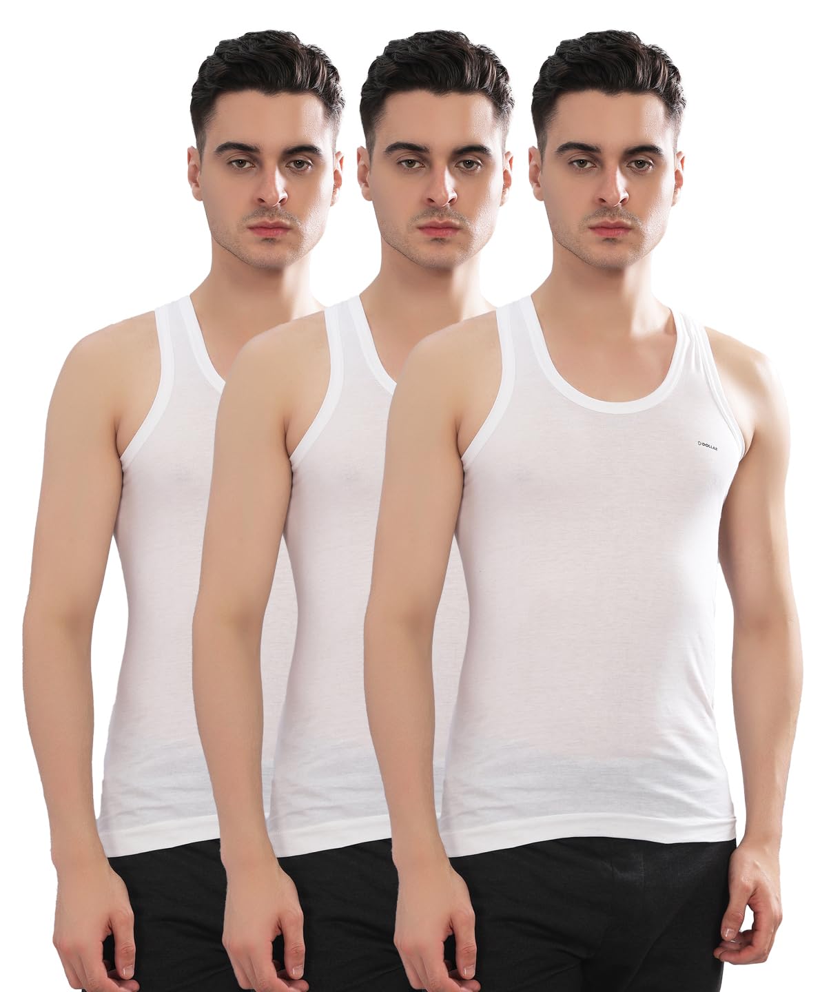 Dollar Bigboss Men's White Vest