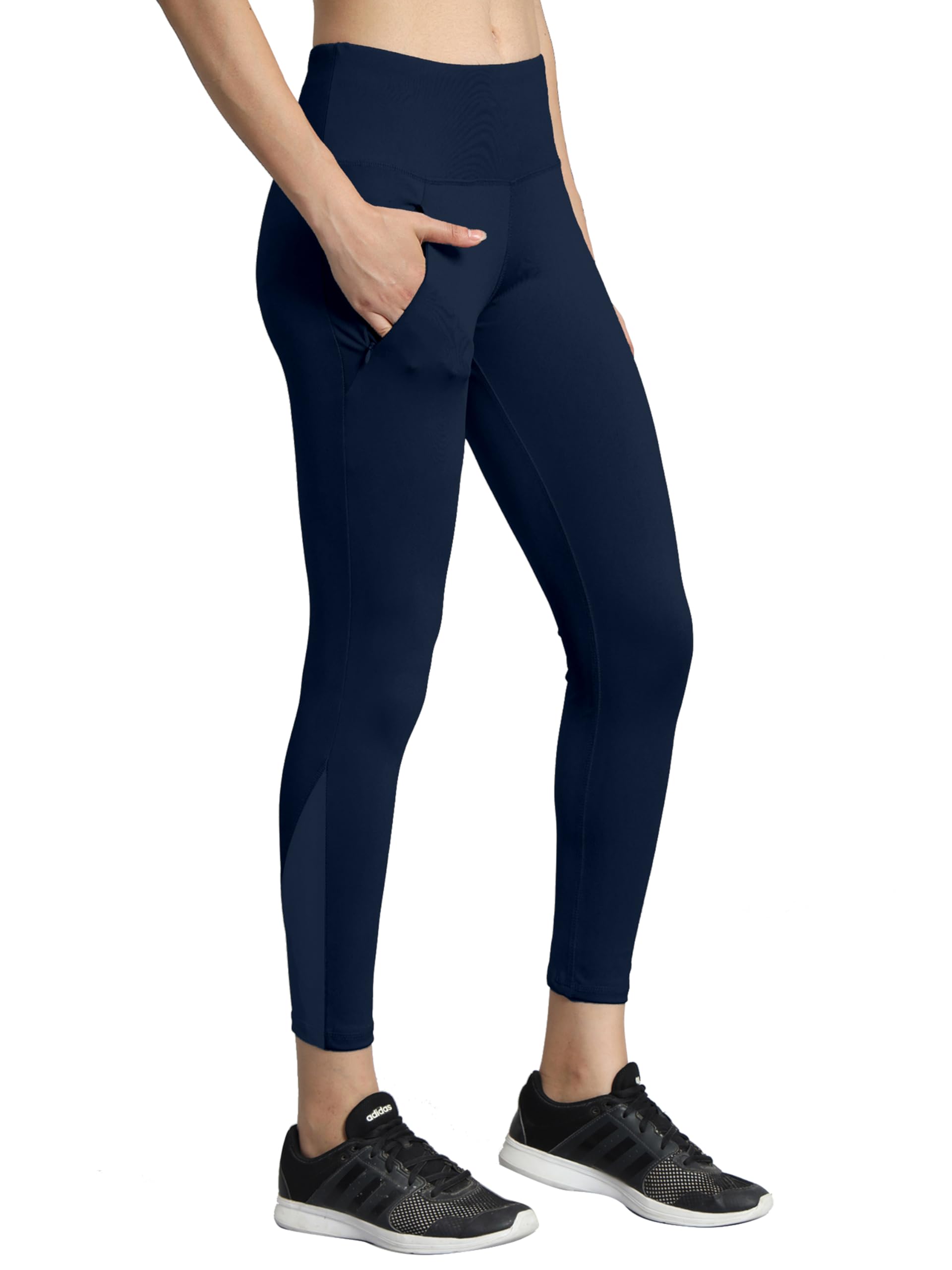 Mehrang Navy High-Waist Gym Leggings for Women
