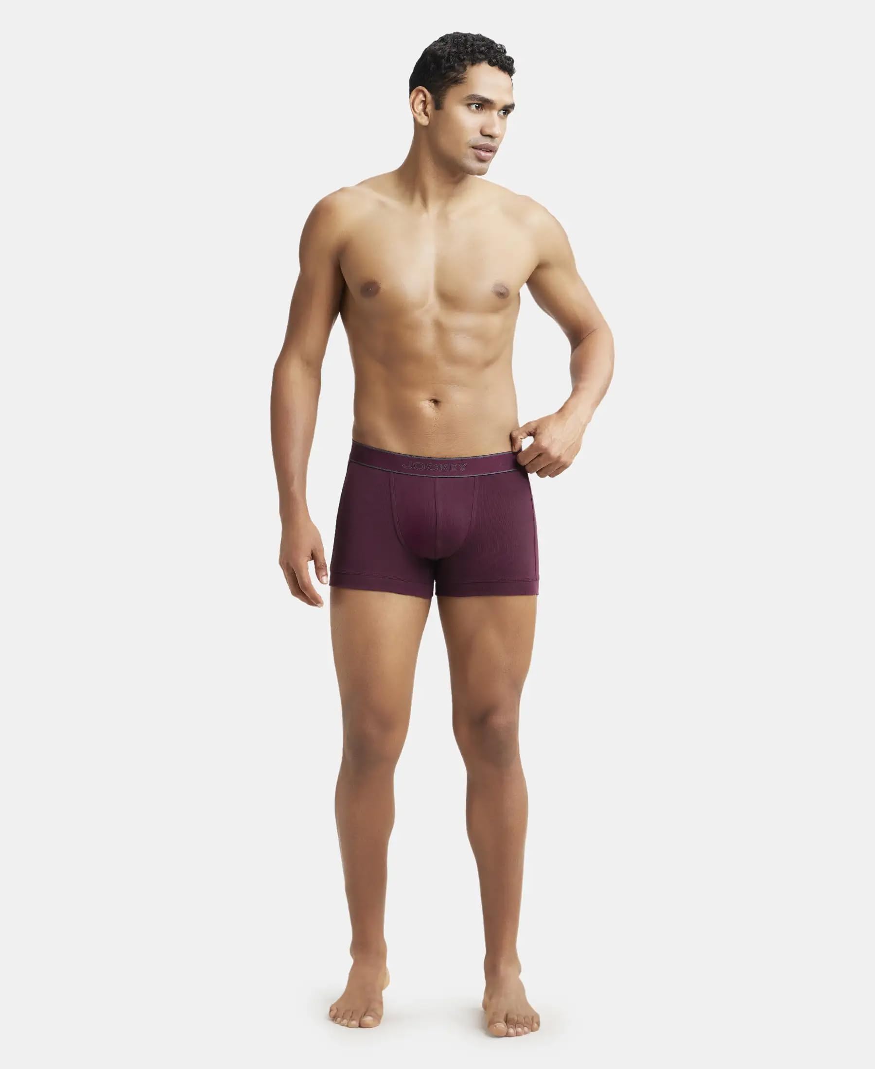 Jockey Men's Cotton Rib Solid Trunk - Image 5