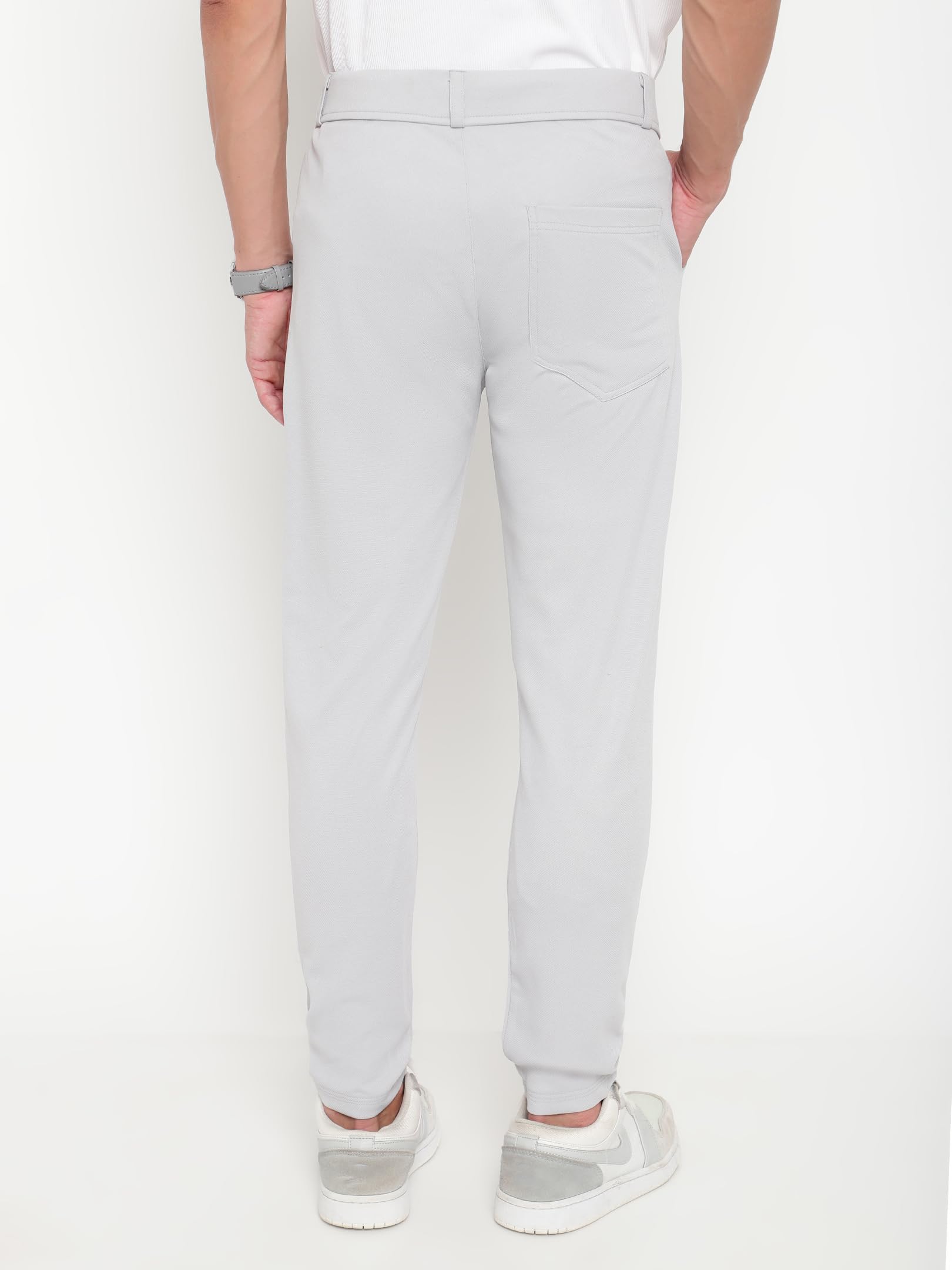 AVANOVA Men's Light Grey Slim Fit Trousers - Image 3
