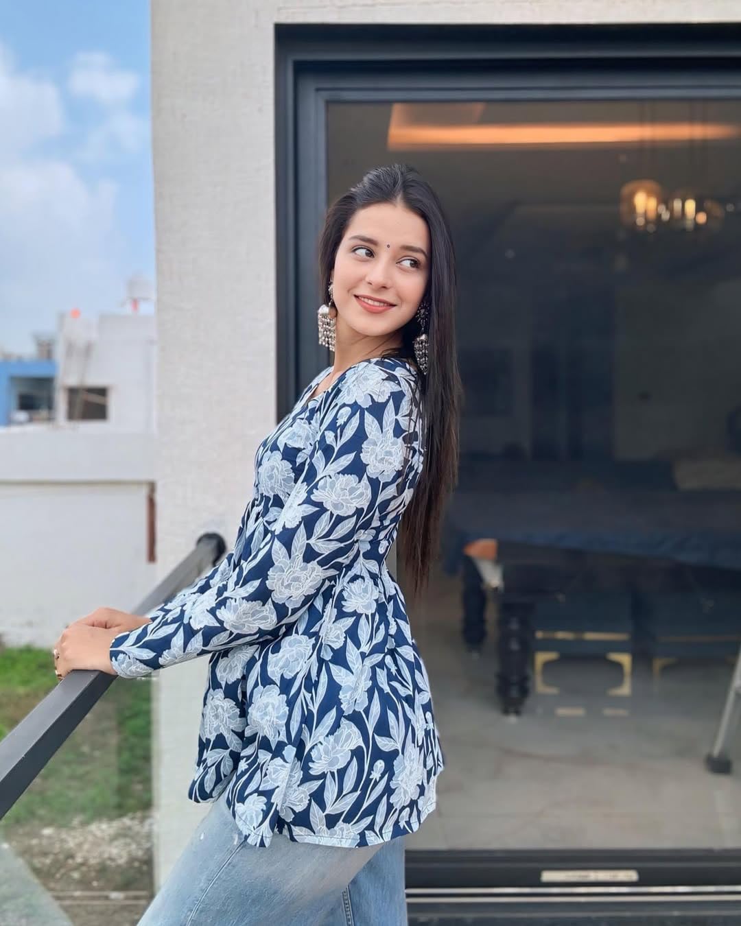 GarbGlide Women's Floral Print Rayon Peplum Top - Image 4