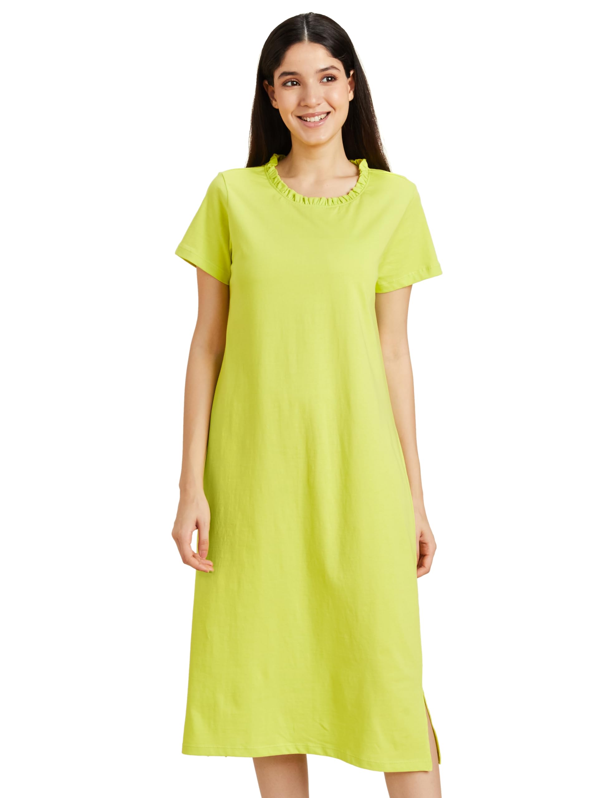 Symbol Women Cotton Calf Length Nighty