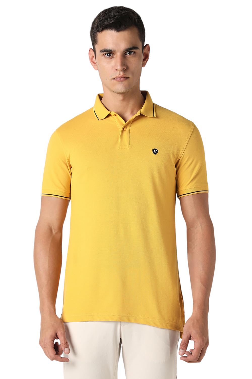 Van Heusen Men's Cotton Polo T-Shirt - Yellow