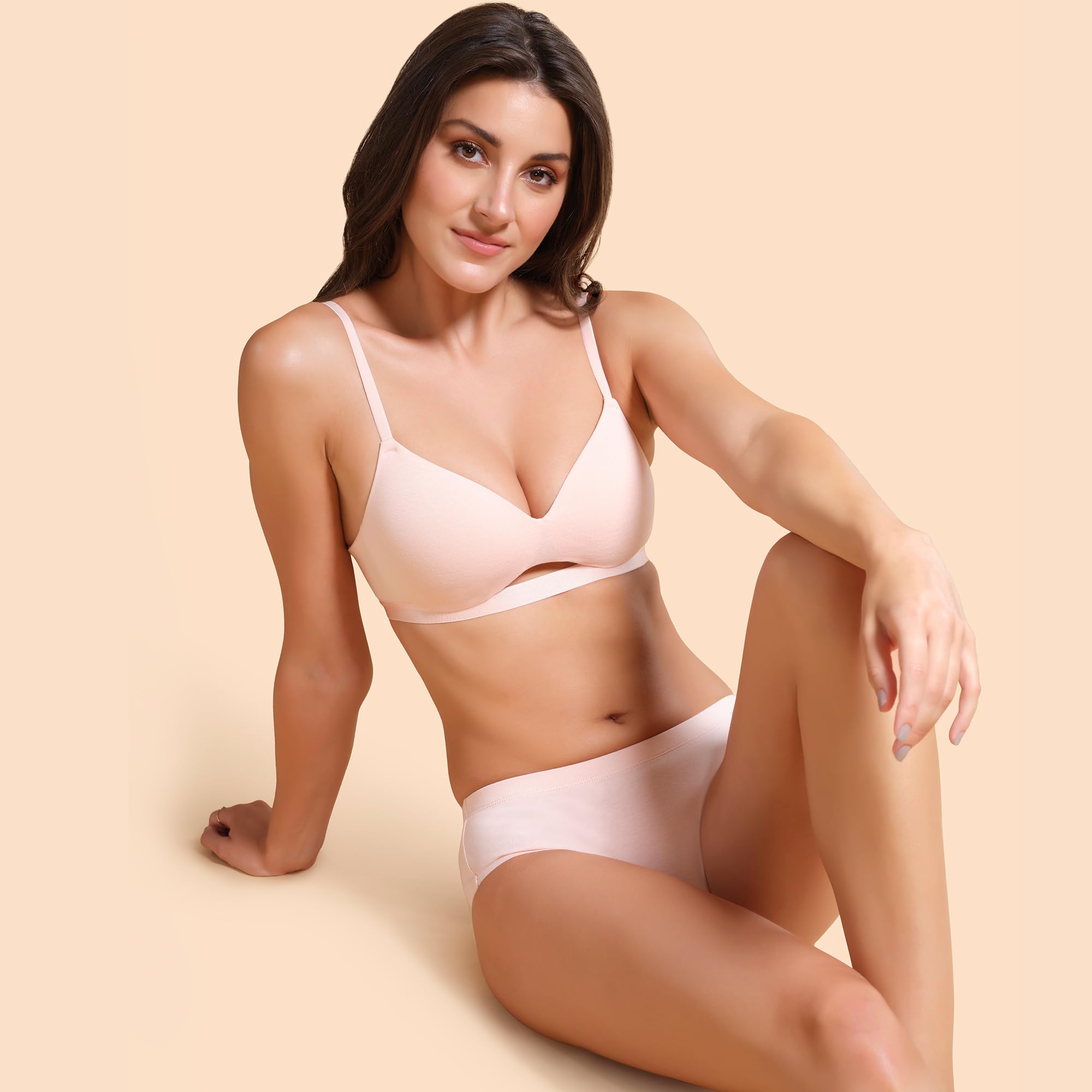 Enamor Women's Stretch Cotton Wire Free Bra - Cherry Blossom - Image 4