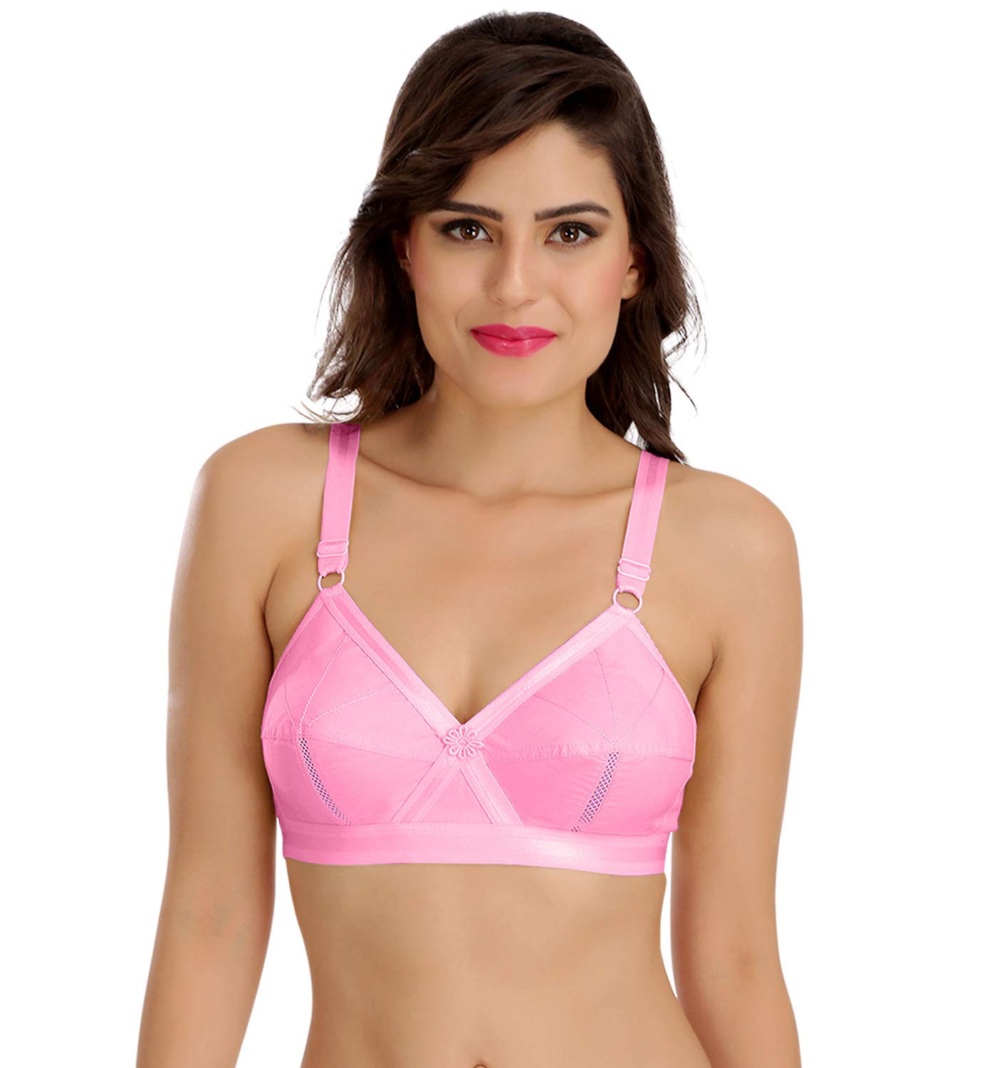 SONA Cotton Bra for Women - Pink