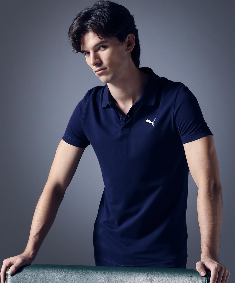 PUMA Men's Navy Blue Polo T-Shirt - Image 5