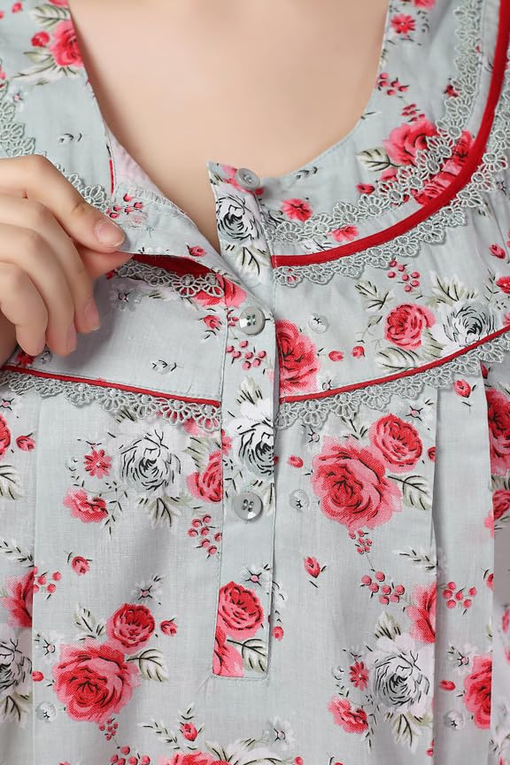 Soulemo Pista Cotton Maxi Nighty for Women - Image 3