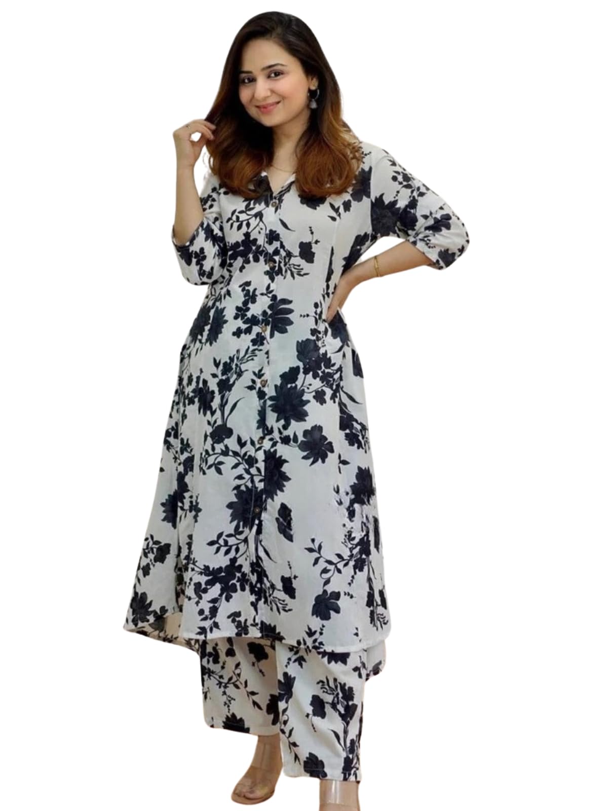 Leriya Fashion Women Rayon Kurta Set - White
