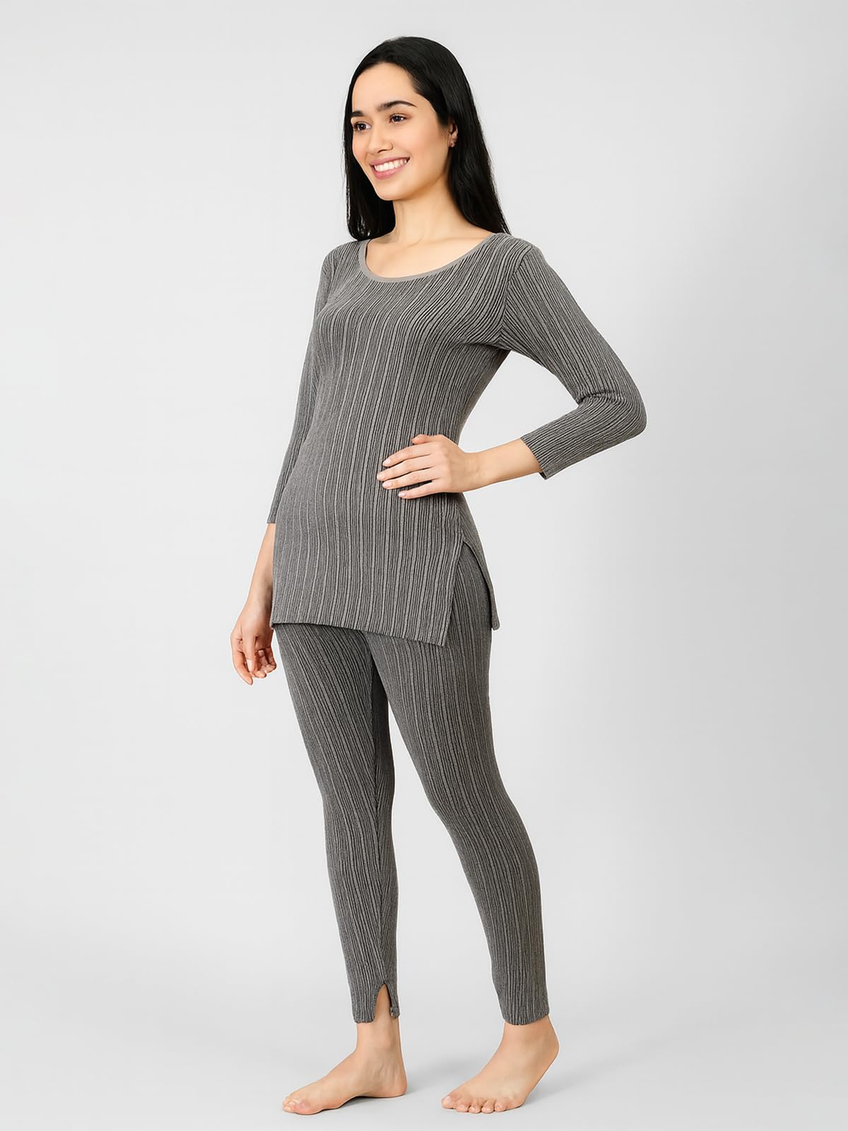 Lux Cozi Women's HEATEK Charcoal Melange - Image 5