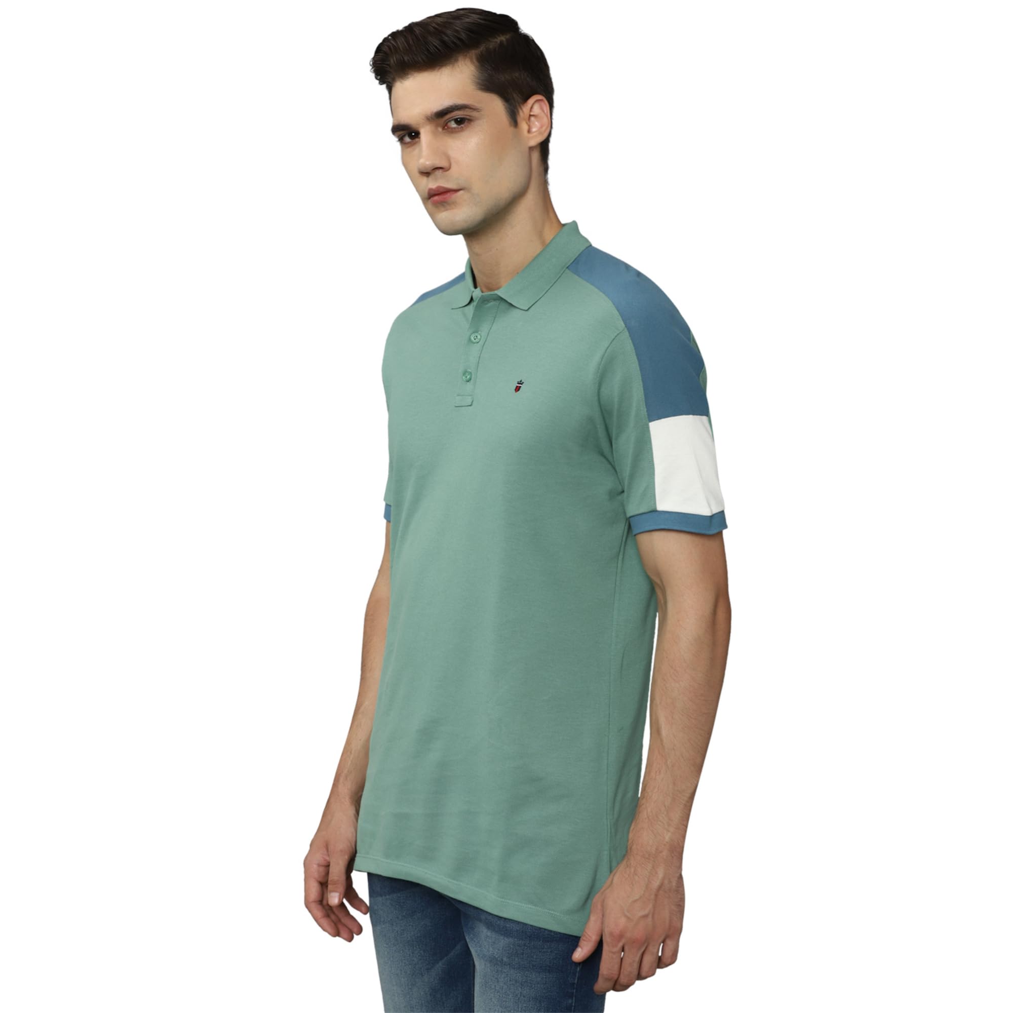 Louis Philippe Men's Slim Fit T-Shirt - Aqua - Image 2