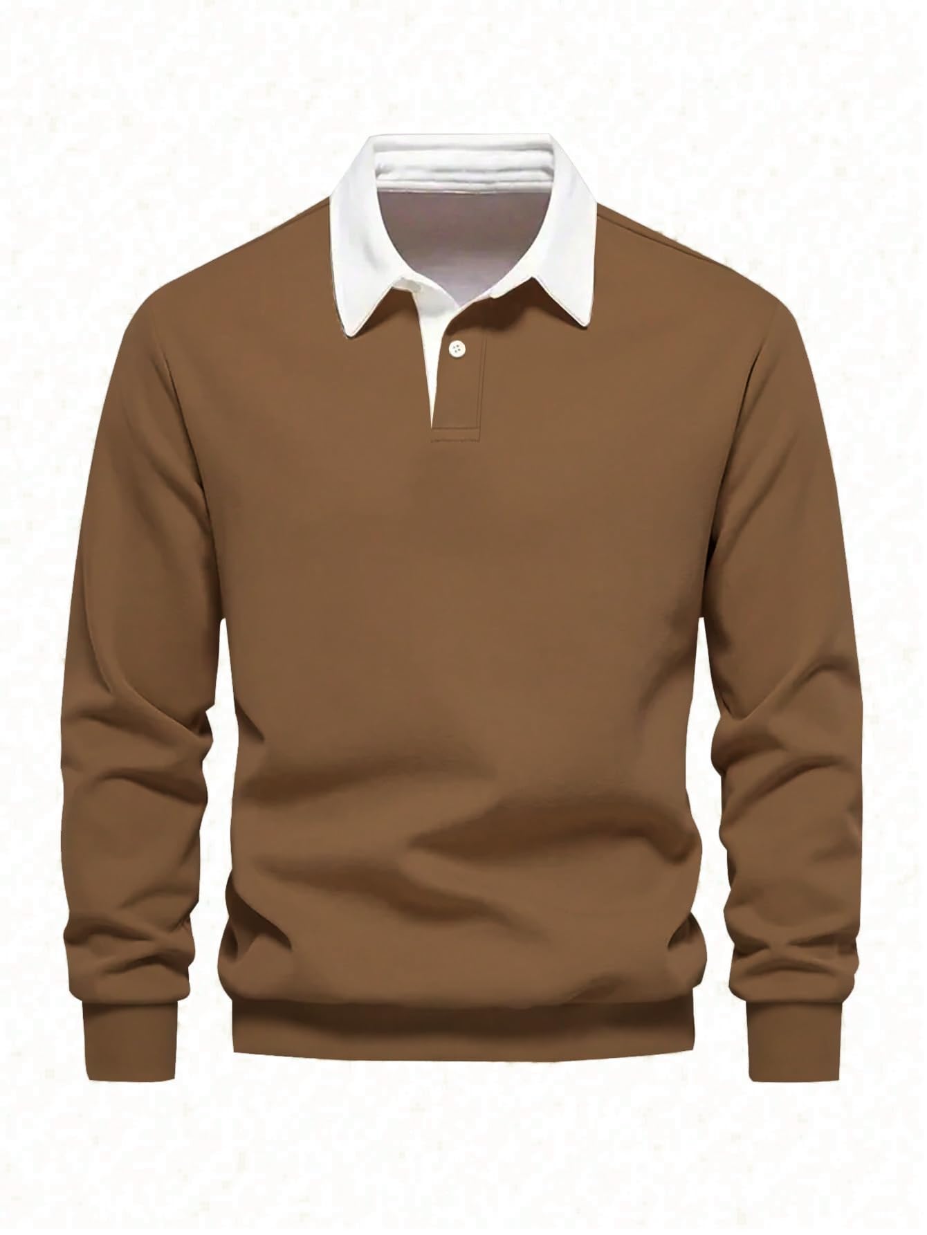JVX Men's Full Sleeve Collared T-Shirt - Brown - Image 3