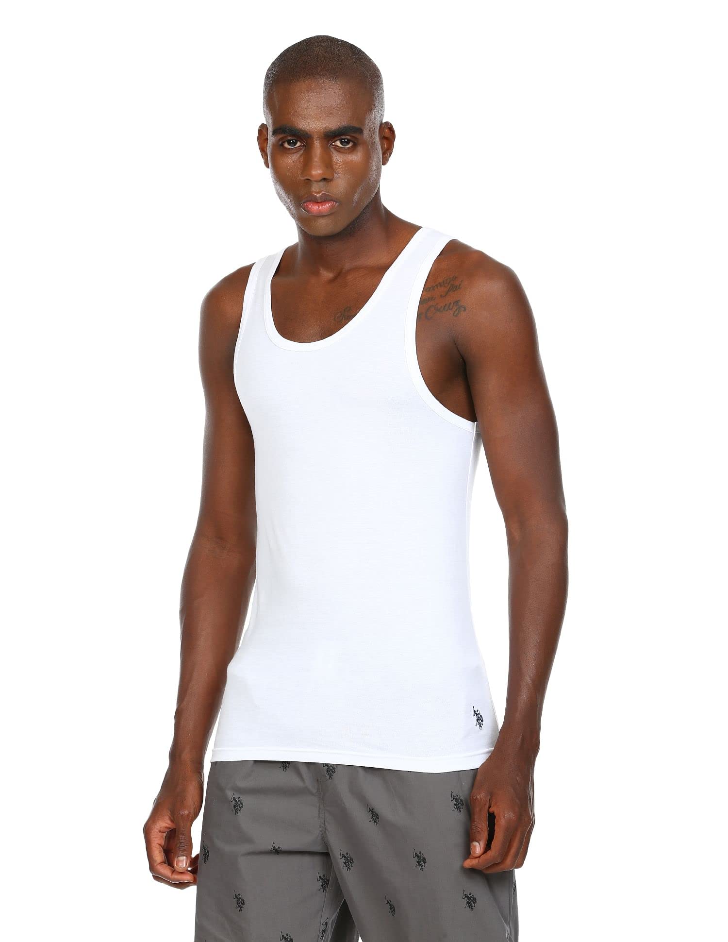 U.S. POLO ASSN. Men Cotton Vest - White - Image 3