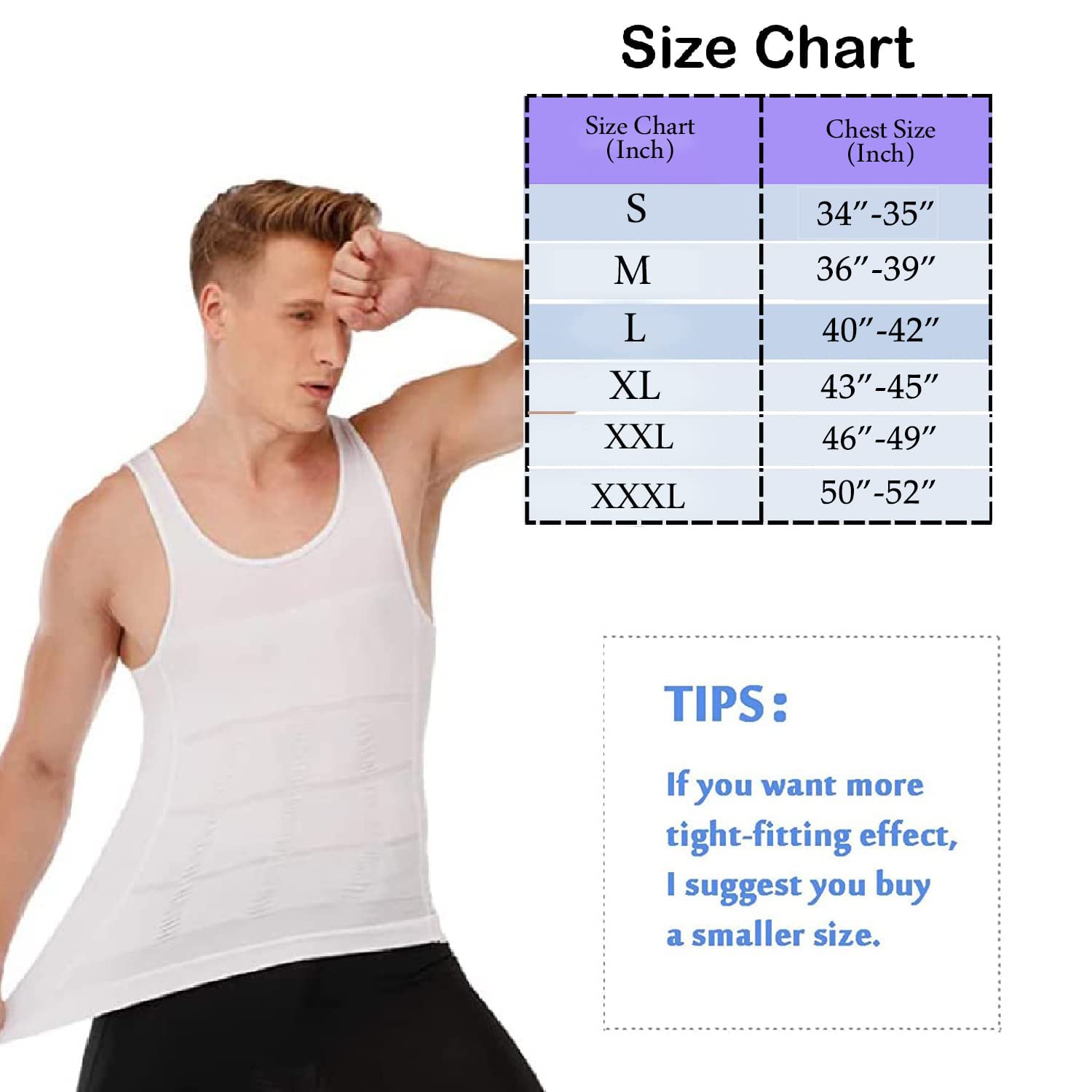 Olivio Men's Body Shaper Vest - White - Image 4