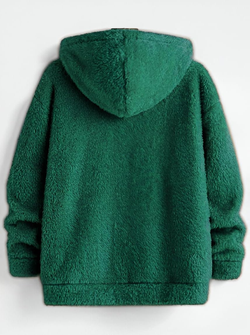 Ben Martin Men's Teal Green Fleece Zipper Hoodie - Image 3