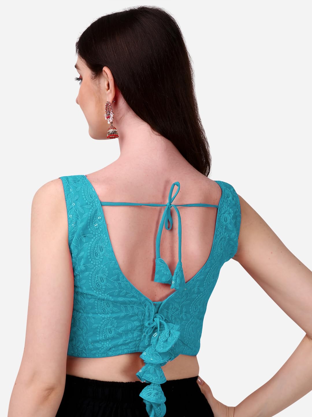 Pujia Mills Women's Georgette Blouse - Sky Blue - Image 4