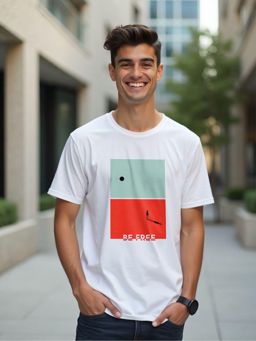 NOBERO Men's Cotton Letter Print T-Shirt - Image 3