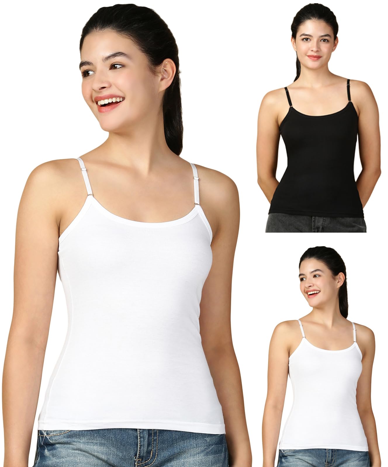 Lux Cozi Women's Camisole - White Black